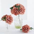 24 Dusty Rose 5" Foam Rose Flowers Stems Wedding Decorations
