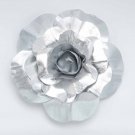 4 Pcs 12" Silver Artificial Large Roses Flowers Wall Backdrop Light Gray Decorations