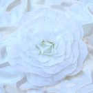 4 Pcs 16" White Artificial Large Roses Flowers Wall Backdrop Wedding Decorations