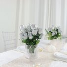 84 Silver Silk Rose Buds Wedding Flowers Bouquets Light Gray Decorations