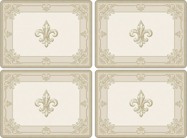 Fdcfleur De Lys Gold Corkbacked Set Of 4 15.7 X 11.7" Placemats