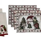 Set Of 10 Christmas Tree Snowman With Peace Love Design Christmas Kitchen Set Placemats