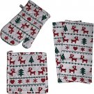 Set Of 4 Reindeer Christmas Tree Heart Snowflakes Design Christmas Holiday S Placemats