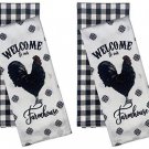 Set Of 4 Welcome To Our Farmhouse With Rooster Black And White Buffalo Plaid K Placemats