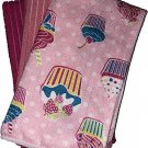 Set Of 6 Cupcake Design Microfiber Kitchen Towels Bar Mop Uraabsorbent Placemats