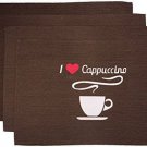Set Of 4 Coffee Printed Tapestry Sentiment I Love Cappuccino Dining T Placemats