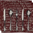 Set Of 4 Kitchen Collection Tapestry Bon Appetit Design Spoon And Kni Placemats