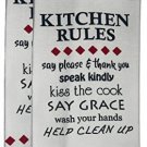2 Pcs 100% Cotton Over Sized Funny Kitchen Rules Say Please Thank You Speak Placemats