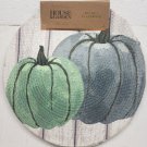 Set Of 4 Same Round Braided Cotton 15" Fall Harvest 2 Pumpkins Hg Placemats