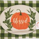 2 Sack Woven Fabric 13"X19"Harvestblessed Pumpkin Oneen White Placemats