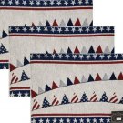 Set Of 3 Tapestry 13"X19"Patrioticusa Flag Banners Stars2 Raws Placemats