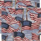 Set Of 2 Tapestry 13"X19" Patriotic Usa American Flags On Blue Placemats