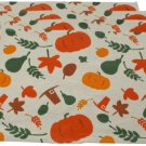 Set Of 4 Sack Woven Fabric 13"X19" Harvestpumpkinsleaves Hats Placemats