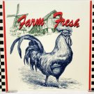 Set Of 3 Same Non Clear Plastic 18" X 12" Farm Fresh Rooster Placemats