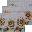 Set Of 3 Same Kitchen Tapestry 13" X 19" 5 Sunflowers Oney Placemats
