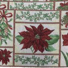 2 Tapestry 13"X19"Christmas Poinsettia Flowers Berries Patchwork Placemats