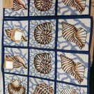 Set Of 3 Tapestry 13"X19" Nautical Sealife Sea Shells In Squares Placemats