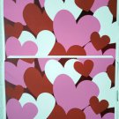 Set Of 2 Same Printed Vinyl 12"X18"Lovepinkred White Hearts#2 Placemats