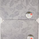 Set Of 2 Same Damask Fabric 12" X 18" Flowers On Silvereyay Placemats