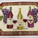 Set Of 2 Kitchen Vinyl Non Clear 18"X12" Wine Apes 3 Bottles Placemats
