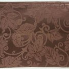 Set Of 2 Damask Fabric 13" X 19" Harvest Leaves On Brown Nan Placemats
