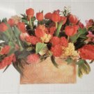 Set Of 2 Plastic Kitchen Semi Clear 12" X 18"Red Yellow Flowers Placemats