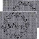 Set Of 2 Tapestry Kitchen 13"X19" Inspirationalbelieve Wreath #1 Placemats