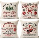 Farmhouse Christmas Pillow Covers 18X18 Set Of 4 Rustic Winter Holida Home Decor