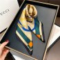 100% Silk Scarf Women Vintage Horse Carriag Kerchief Small Square Bandana 53cm