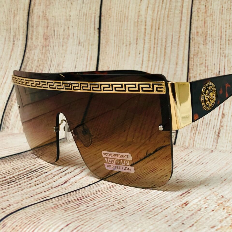 Flat Top Large Oversized Women Men Fashion Sunglasses Square Frame Gold Frame