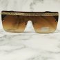 Flat Top Large Oversized Women Men Fashion Sunglasses Square Frame Gold Frame