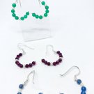 Hoop earrings with beads gemstones in sterling silver 925