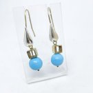 Dangle Earrings with Turquenite in sterling silver and 18ct yellow gold plated