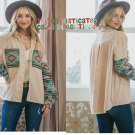 THE SHASTA LADIES AZTEC PRINT CORDUROY SHACKET BRAND NEW FRONT POCKETS SNAP UP