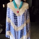 UMGEE Plus Size Tied Dyed Tunic Shirt Tie dye print with crochet lace trim and a