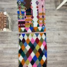 Moroccan Boujaad Handmade Runner 2.2 x 6 ft Berber Patchwork Multicolor Wool Rug