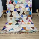 Moroccan antique  CARPET vintage  area rug hand-made boucherouite  rug 4 x 6 ft