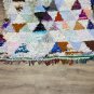 Moroccan antique  CARPET vintage  area rug hand-made boucherouite  rug 4 x 6 ft