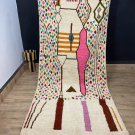 Moroccan Handmade Beni Ourain Rug 4.1 x 8.6 ft Berber Abstract White Pink Carpet