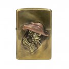 Vintage Style Brass and Copper Cowboy Lighter Case Cover EDC Every Day Carry