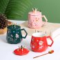 420ml coffee mug gift set, Christmas mug, Ceramic mug set, Coffee mug, Mug with lid