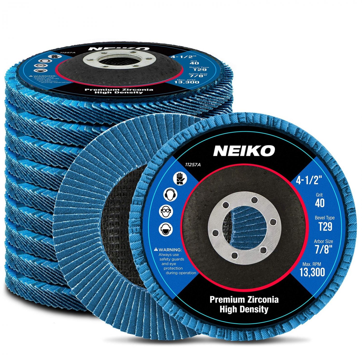 Neiko 11257A High Density Jumbo Premium Zirconia Flap Disc | 4.5" X 7/8-Inch...