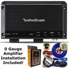 Rockford Fosgate R1200-1D Prime 1200 Watts Class D 1-Channel Amp + 0 Gauge Kit