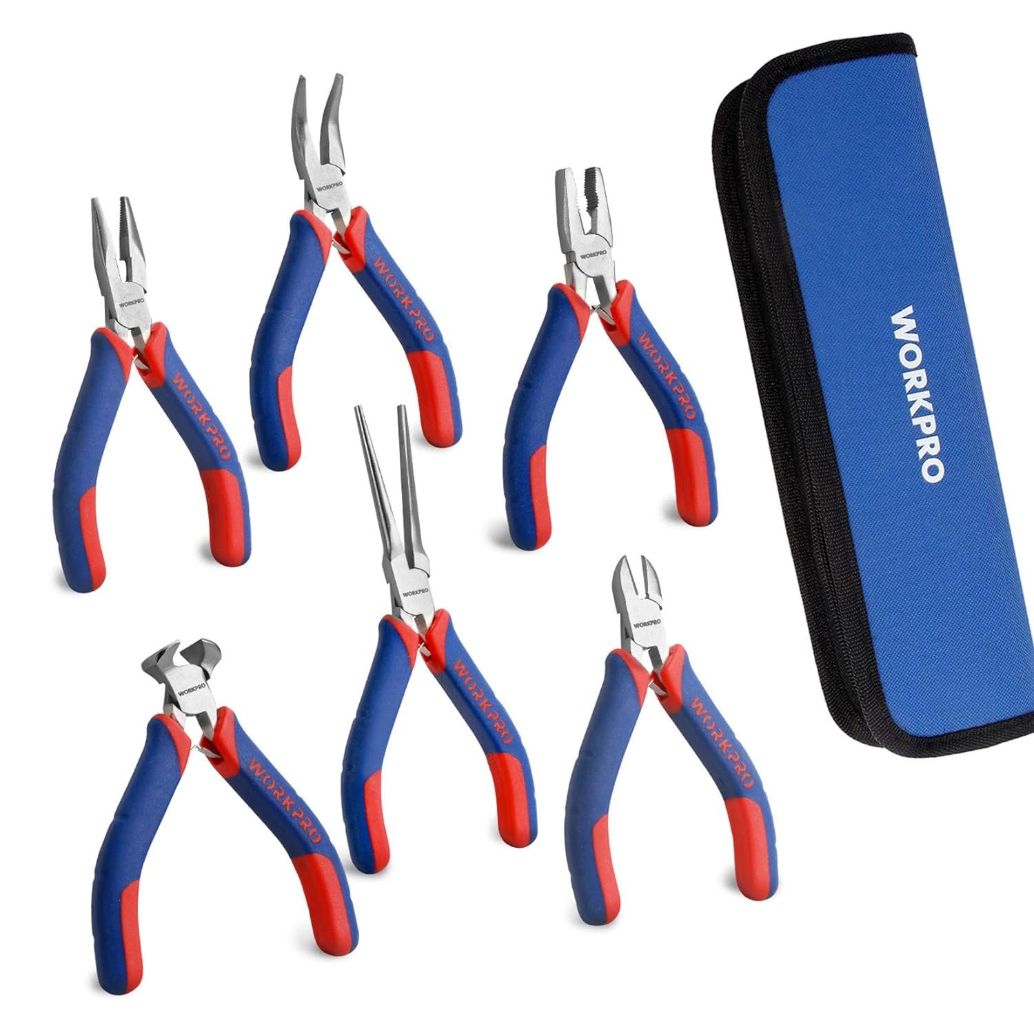 Workpro Piece Mini Pliers Set Needle Nose Diagonal Long Nose