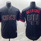 Cincinnati Reds mens Elly De La Cruz #44 black jersey M-3XL Cincinnati Reds mens Elly De La Cruz #44 black jersey M-3XL