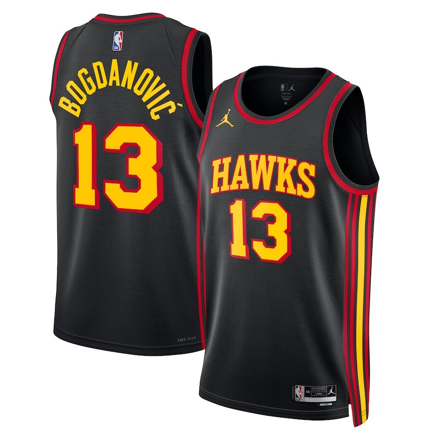 Atlanta Hawks Jordan Statement Edition Swingman Jersey - Black - Bogdan Bogdanovic - Unisex