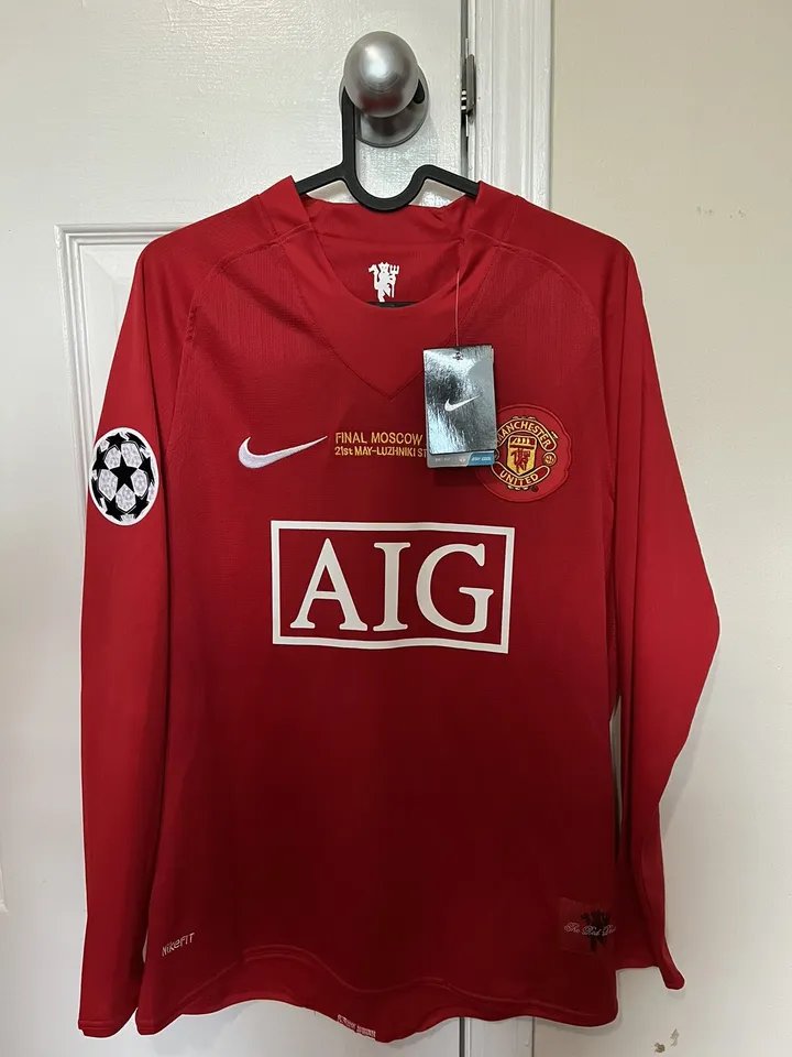 Retro Ronaldo 2008 UCL Final Manchester United Long Sleeve Jersey - Mens