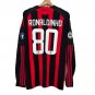 Ronaldinho AC Milan 2009/10 Soccer Jersey - #80 Home Long Sleeve Retro Jersey