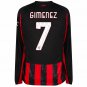 Puma AC Milan Home Long Sleeve Gimenez 7 Jersey 2025-2026 (Serie A)