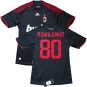 2008/09 Ac Milan Third Jersey #10 Ronaldinho adidas Soccer Black 3rd Kit